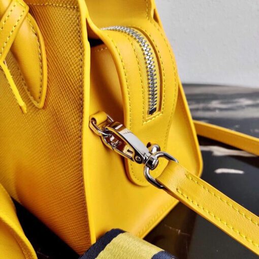 Replica Prada 1BA269 Saffiano Leather Prada Monochrome Bag Yellow 5