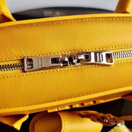 Replica Prada 1BA269 Saffiano Leather Prada Monochrome Bag Yellow 7