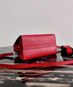 Replica Prada 1BA269 Saffiano Leather Prada Monochrome Bag Red 2