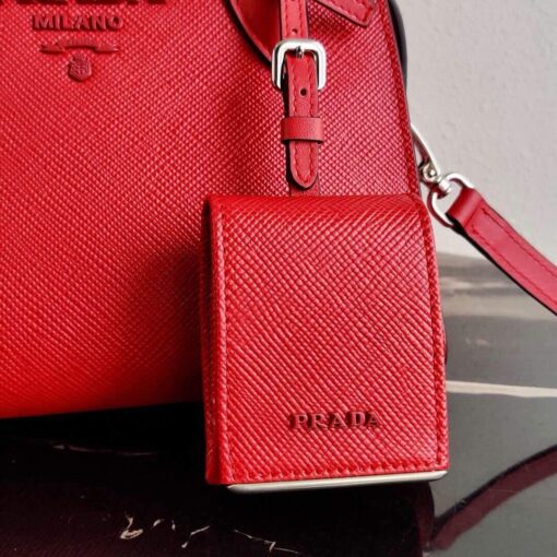 Replica Prada 1BA269 Saffiano Leather Prada Monochrome Bag Red 3