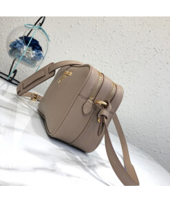 Replica Prada 1BH082 Leather bag with shoulder strap Light Pink Gold