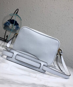 Replica Prada 1BH082 Leather bag with shoulder strap White Gold 2