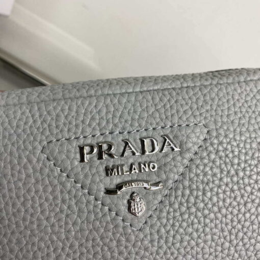 Replica Prada Leather bag with shoulder strap 1BH082 Gray 3