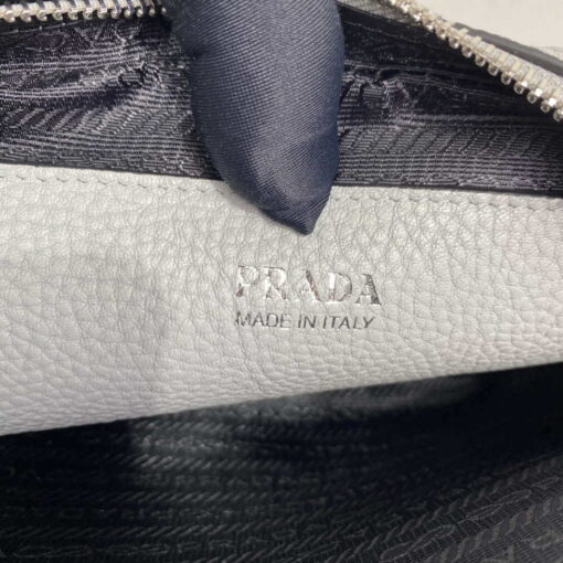 Replica Prada Leather bag with shoulder strap 1BH082 Gray 8