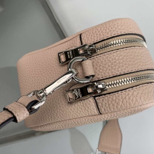 Replica Prada Leather bag with shoulder strap 1BH082 Pink 5