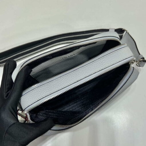 Replica Prada Leather bag with shoulder strap 1BH082 White 7