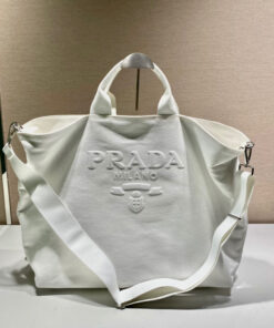 Replica Prada 1BG395 Drill tote Shoulder bag White