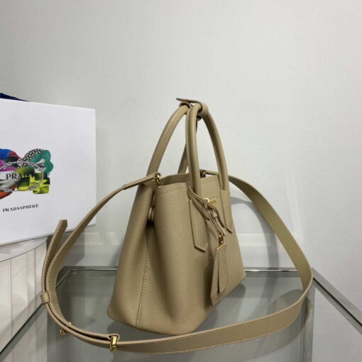 Replica Prada 1BG443 Prada Double Saffiano leather mini bag Tan 3