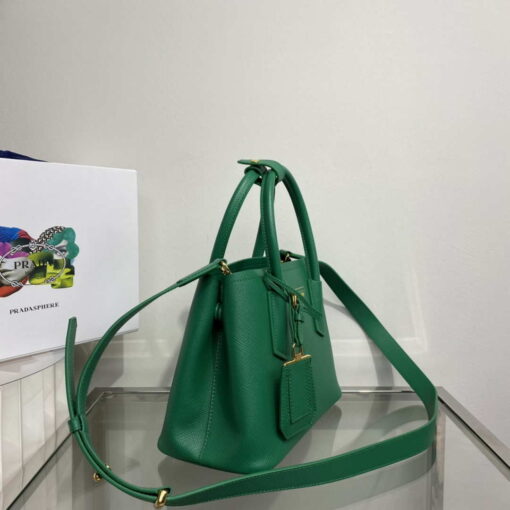 Replica Prada 1BG443 Prada Double Saffiano leather mini bag Green 2