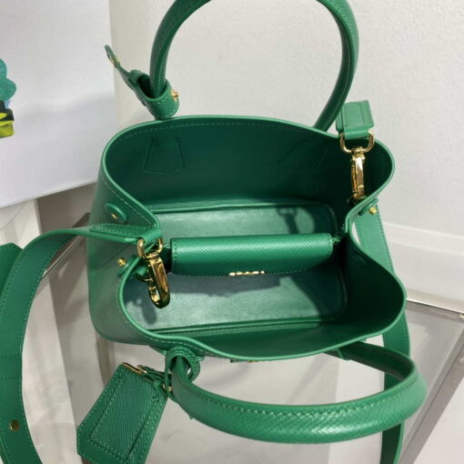 Replica Prada 1BG443 Prada Double Saffiano leather mini bag Green 7