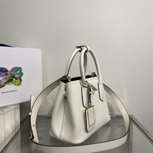 Replica Prada 1BG443 Prada Double Saffiano leather mini bag White 2