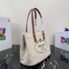 Replica Prada 1BA331 Small Brushed Leather Tote White 10