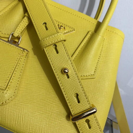 Replica Prada 1BG443 Prada Double Saffiano leather mini bag Yellow 5