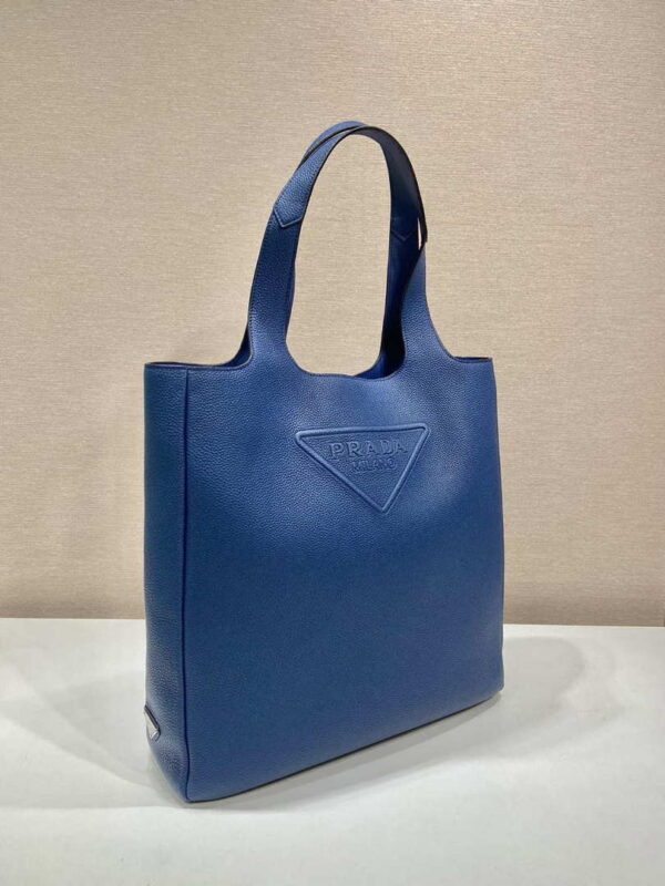 Replica Prada 2VG092 Leather Tote Shoulder Bags Blue 2