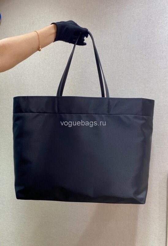 Replica Prada 1BG107 Re Nylon Medium Tote Bag Black 3