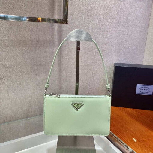 Replica Prada 1BC155 Saffiano leather mini bag Green