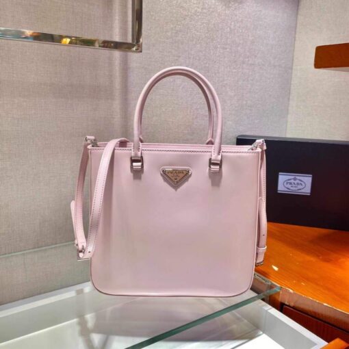 Replica Prada 1BA330 Brushed Leather Tote Bag Pink