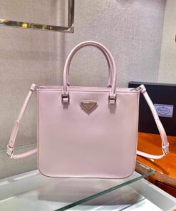 Replica Prada 1BA330 Brushed Leather Tote Bag Pink 2