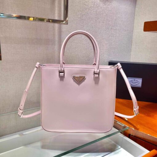 Replica Prada 1BA330 Brushed Leather Tote Bag Pink 2