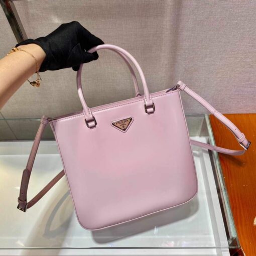 Replica Prada 1BA330 Brushed Leather Tote Bag Pink 3