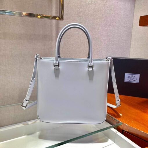 Replica Prada 1BA330 Brushed Leather Tote Bag Light Blue 4