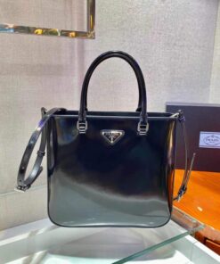 Replica Prada 1BA330 Brushed Leather Tote Bag Black