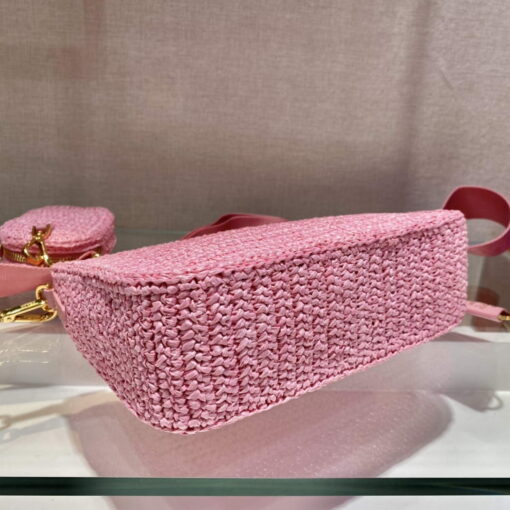 Replica Prada 1BH204 Prada Re-Edition 2005 Raffia Bag in Pink 6