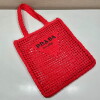 Replica Prada Small Raffia tote bag 1BG422 Apricot 10