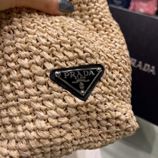 Replica Prada Small Raffia tote bag 1BG422 Apricot 4