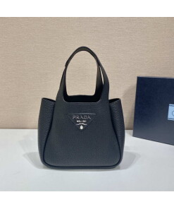 Replica Prada 1BG335 Tote Leather Bucket Handbag Black