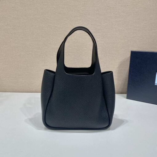 Replica Prada 1BG335 Tote Leather Bucket Handbag Black 4