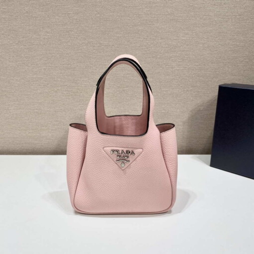 Replica Prada 1BG335 Tote Leather Bucket Handbag Pink