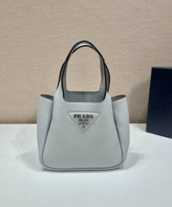 Replica Prada 1BG335 Tote Leather Bucket Handbag Light Blue