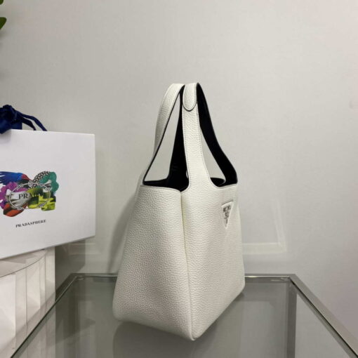 Replica Prada 1BG335 Tote Leather Bucket Handbag White 4