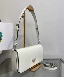 Replica Prada Brushed leather Prada Femme 1BD323 White 2