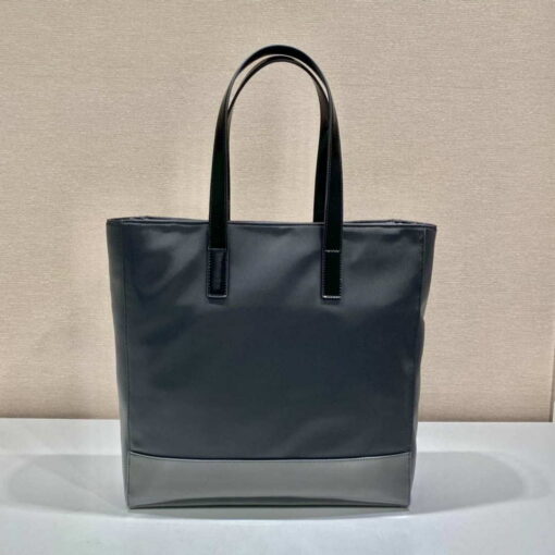 Replica Prada 2VG071 Re-Nylon and Leather tote Black 4