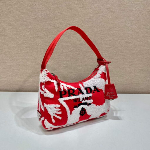 Replica Prada 1NE515 Re-Edition 2000 embroidered drill mini bag Red white