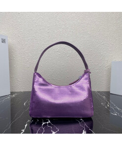 Replica Prada 1NE515 Re-Edition 2000 sequined Re-Nylon mini-bag Purple