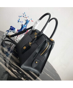 Replica Prada 1BA046 Medium Esplanade Leather Tote Bag Black