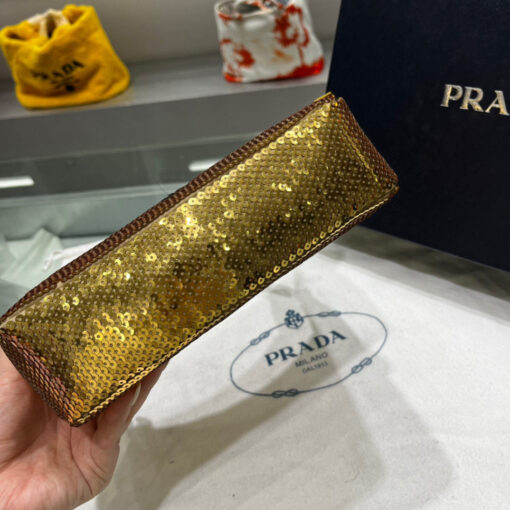 Replica Prada 1NE515 Re-Edition 2000 sequined Re-Nylon mini-bag Gold 5