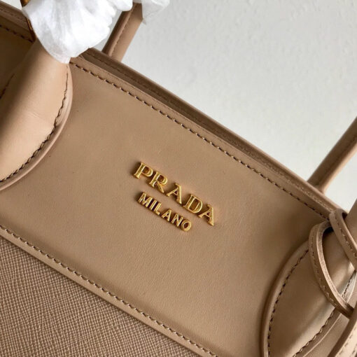 Replica Prada 1BA046 Medium Esplanade Leather Tote Bag Apricot 3