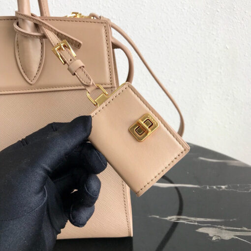 Replica Prada 1BA046 Medium Esplanade Leather Tote Bag Apricot 4