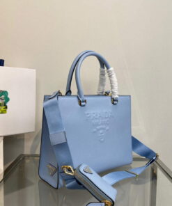 Replica Prada 1BA337 Medium Saffiano leather handbag Blue 2