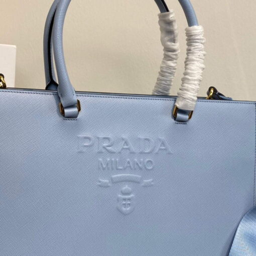 Replica Prada 1BA335 Large Saffiano leather handbag Blue 3