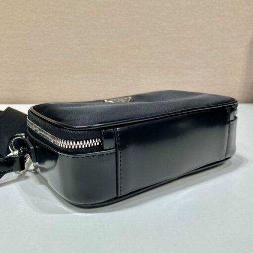 Replica Prada 2VH070 Saffiano nylon leather Prada Brique bag Black 4