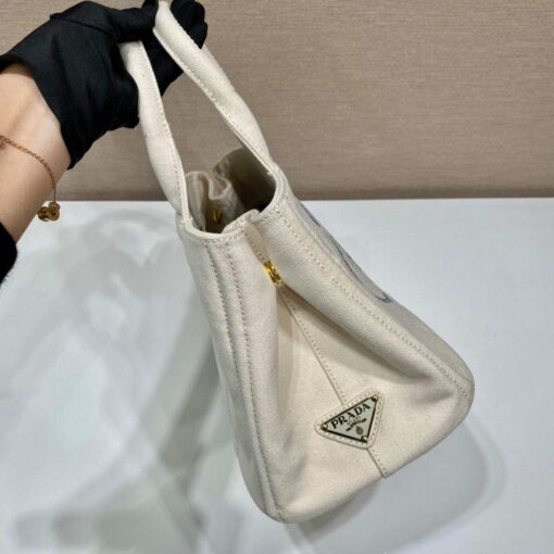 Replica Prada 1BG439 Denim Tote bag White 6