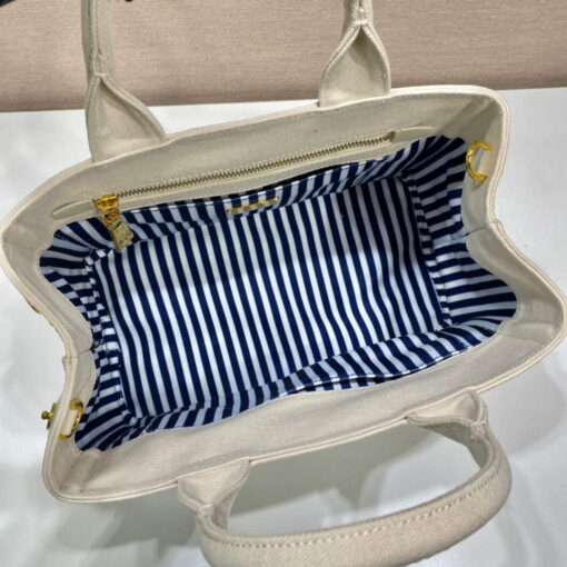 Replica Prada 1BG439 Denim Tote bag White 7