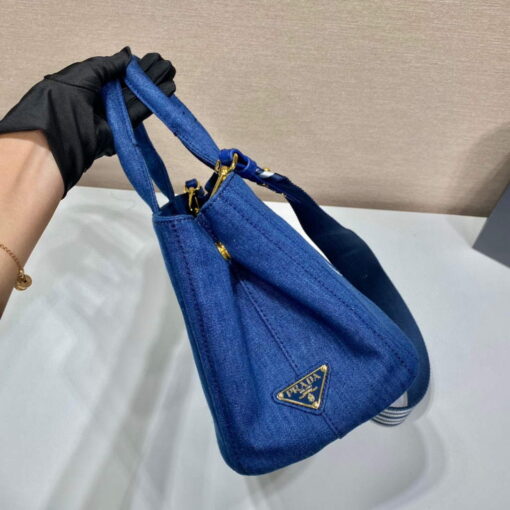 Replica Prada 1BG439 Denim Tote bag Blue 6