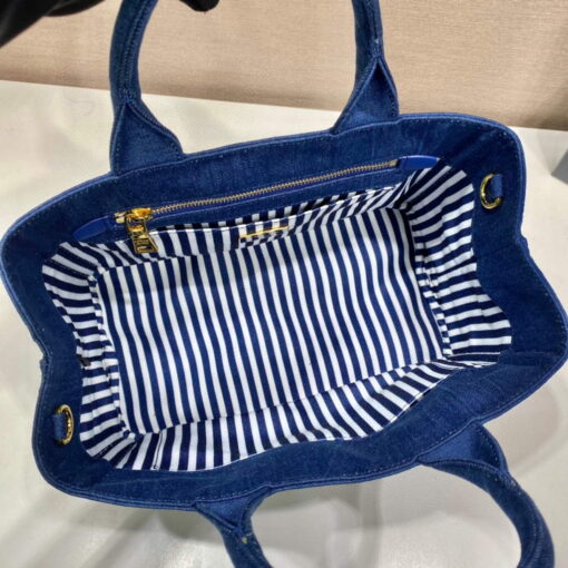 Replica Prada 1BG439 Denim Tote bag Blue 7