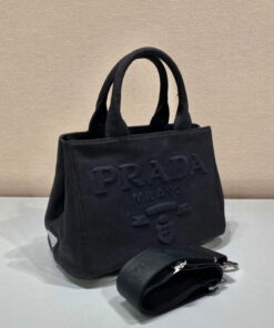 Replica Prada 1BG439 Denim Tote bag black 2